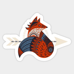 Arrow Tribal Fox Totem Boho Sticker